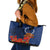 Cook Islands ANZAC Day Leather Tote Bag Soldier Paying Respect We Shall Remember Them LT03 Blue - Polynesian Pride