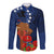 Cook Island ANZAC Day Long Sleeve Button Shirt Soldier Paying Respect We Shall Remember Them LT03 Unisex Blue - Polynesian Pride