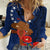 Cook Island ANZAC Day Women Casual Shirt Soldier Paying Respect We Shall Remember Them LT03 Female Blue - Polynesian Pride