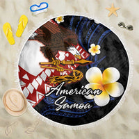 American Samoa Flag Day Beach Blanket Polynesian Tatau Art and Plumeria