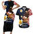 American Samoa Flag Day Couples Matching Short Sleeve Bodycon Dress and Hawaiian Shirt Polynesian Tatau Art and Plumeria