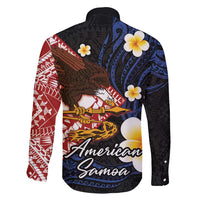 American Samoa Flag Day Family Matching Long Sleeve Bodycon Dress and Hawaiian Shirt Polynesian Tatau Art and Plumeria