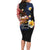 American Samoa Flag Day Family Matching Long Sleeve Bodycon Dress and Hawaiian Shirt Polynesian Tatau Art and Plumeria