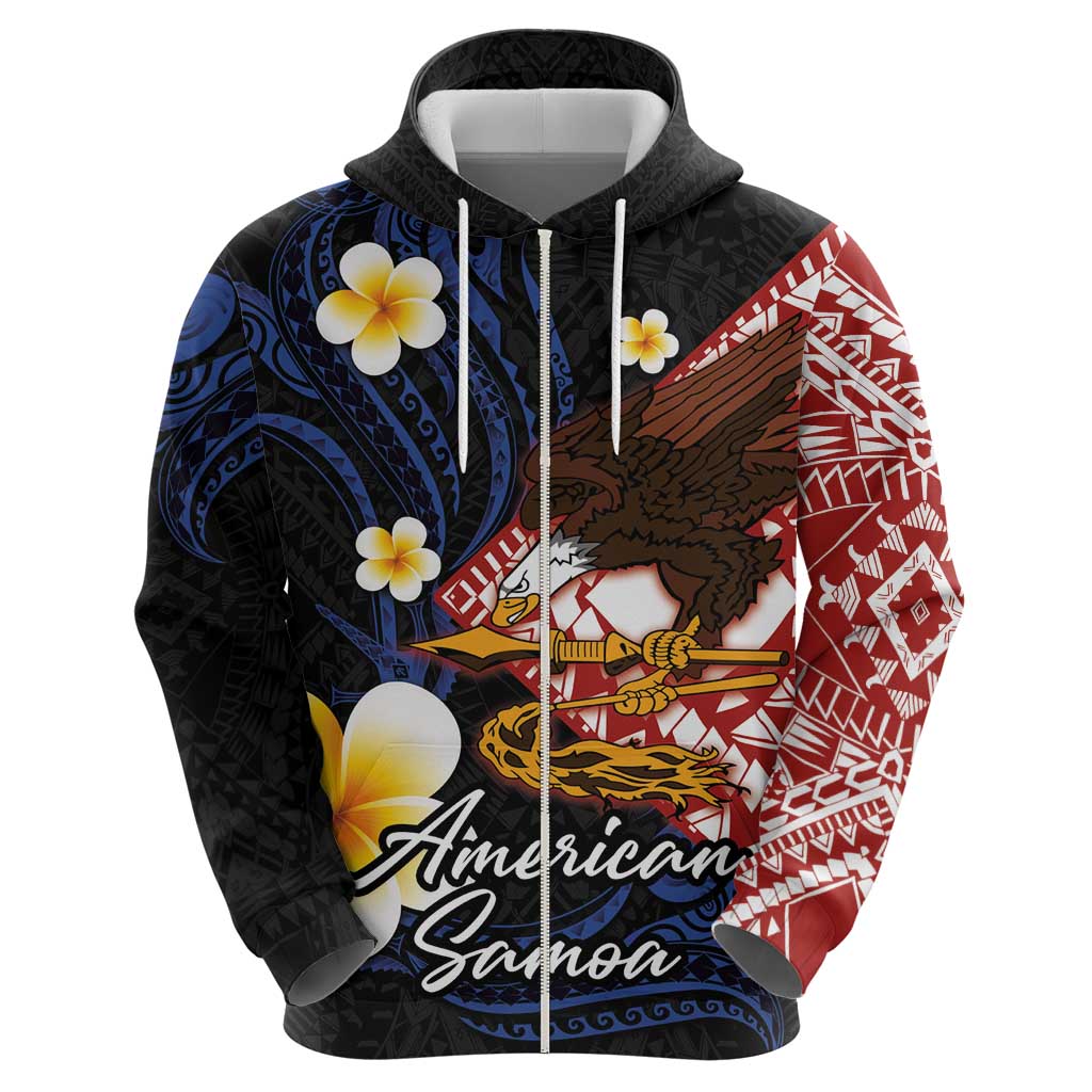 American Samoa Flag Day Hoodie Polynesian Tatau Art and Plumeria