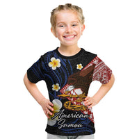 American Samoa Flag Day Kid T Shirt Polynesian Tatau Art and Plumeria