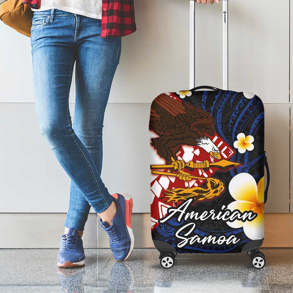American Samoa Flag Day Luggage Cover Polynesian Tatau Art and Plumeria