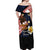 American Samoa Flag Day Off Shoulder Maxi Dress Polynesian Tatau Art and Plumeria