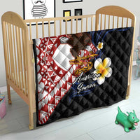 American Samoa Flag Day Quilt Polynesian Tatau Art and Plumeria