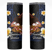 American Samoa Flag Day Skinny Tumbler Polynesian Tatau Art and Plumeria