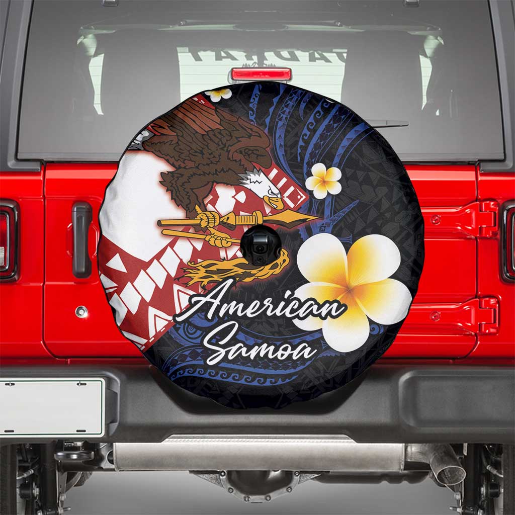 American Samoa Flag Day Spare Tire Cover Polynesian Tatau Art and Plumeria