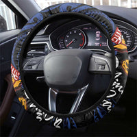 American Samoa Flag Day Steering Wheel Cover Polynesian Tatau Art and Plumeria
