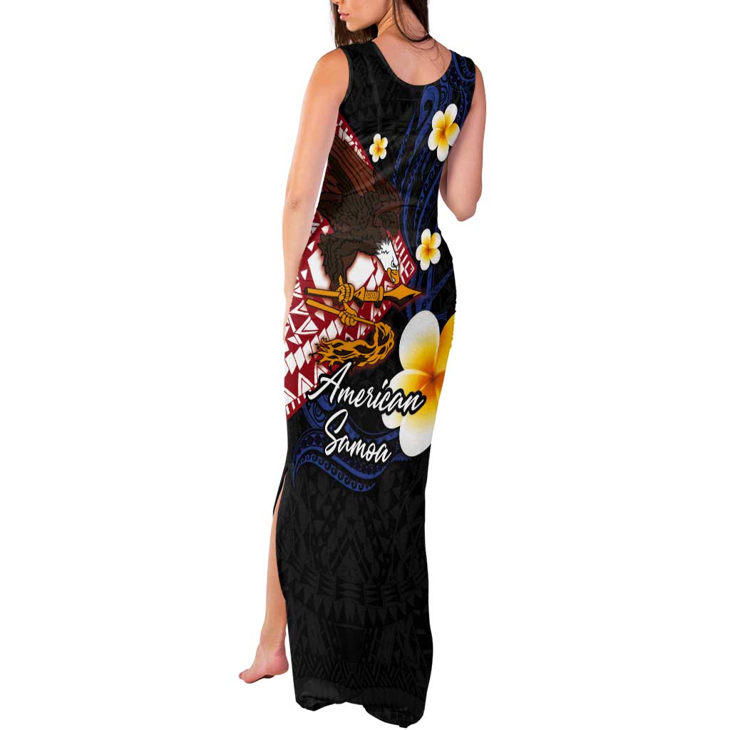 American Samoa Flag Day Tank Maxi Dress Polynesian Tatau Art and Plumeria