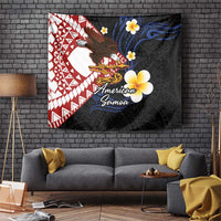 American Samoa Flag Day Tapestry Polynesian Tatau Art and Plumeria