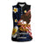 American Samoa Flag Day Women Sleeveless Polo Shirt Polynesian Tatau Art and Plumeria