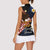 American Samoa Flag Day Women Sleeveless Polo Shirt Polynesian Tatau Art and Plumeria