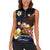 American Samoa Flag Day Women Sleeveless Polo Shirt Polynesian Tatau Art and Plumeria