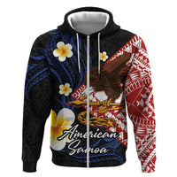 American Samoa Flag Day Zip Hoodie Polynesian Tatau Art and Plumeria