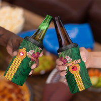 Manu'a 4 in 1 Can Cooler Tumbler Polynesian Style with Rooster Tattoo and Tropical Plants