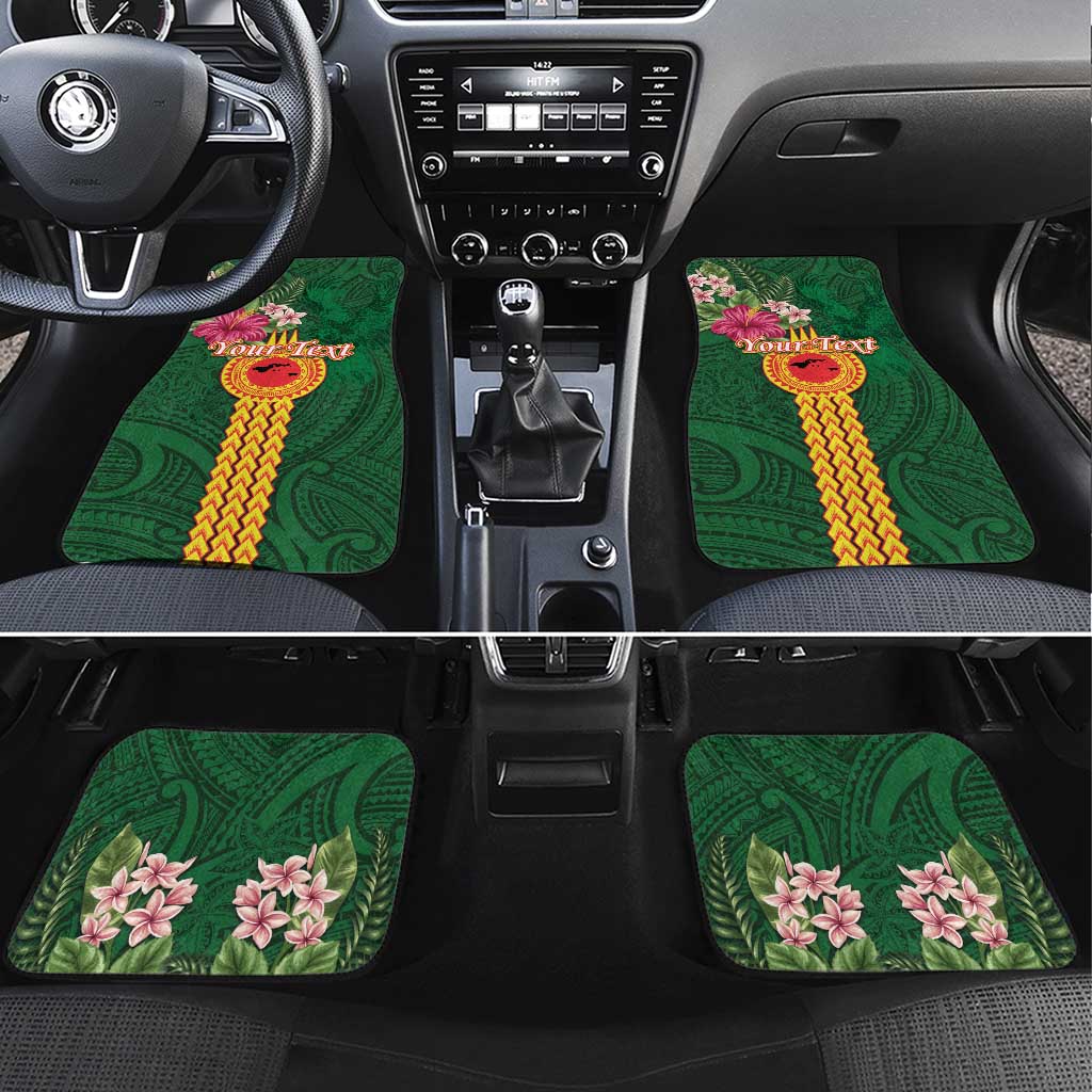 Manuʻa Islands Car Mats Polynesian Style with Rooster Tattoo and Tropical Plants