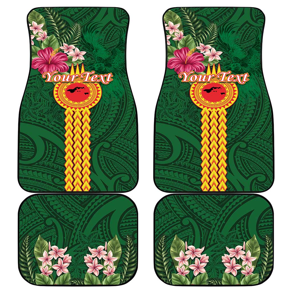 Manuʻa Islands Car Mats Polynesian Style with Rooster Tattoo and Tropical Plants