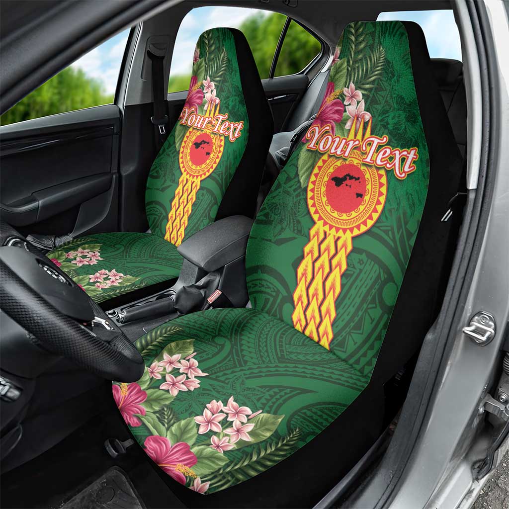 Manuʻa Islands Car Seat Cover Polynesian Style with Rooster Tattoo and Tropical Plants