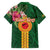 Manuʻa Islands Family Matching Long Sleeve Bodycon Dress and Hawaiian Shirt Polynesian Style with Rooster Tattoo and Tropical Plants