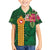 Manuʻa Islands Family Matching Long Sleeve Bodycon Dress and Hawaiian Shirt Polynesian Style with Rooster Tattoo and Tropical Plants