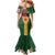 Manuʻa Islands Family Matching Mermaid Dress and Hawaiian Shirt Polynesian Style with Rooster Tattoo and Tropical Plants