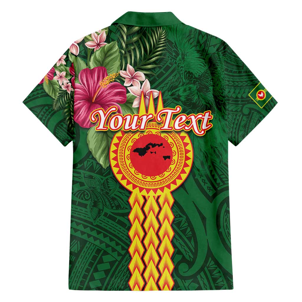 Personalised Manuʻa Islands Family Matching Puletasi and Hawaiian Shirt Polynesian Style with Rooster Tattoo and Tropical Plants LT03 - Polynesian Pride