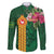 Manuʻa Islands Family Matching Short Sleeve Bodycon Dress and Hawaiian Shirt Polynesian Style with Rooster Tattoo and Tropical Plants
