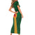 Manuʻa Islands Family Matching Short Sleeve Bodycon Dress and Hawaiian Shirt Polynesian Style with Rooster Tattoo and Tropical Plants
