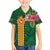 Manuʻa Islands Family Matching Short Sleeve Bodycon Dress and Hawaiian Shirt Polynesian Style with Rooster Tattoo and Tropical Plants