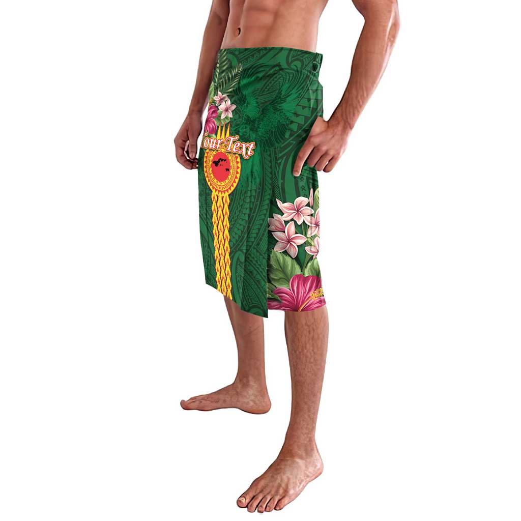 Manuʻa Islands Lavalava Polynesian Style with Rooster Tattoo and Tropical Plants