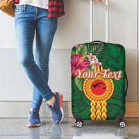 Manuʻa Islands Luggage Cover Polynesian Style with Rooster Tattoo and Tropical Plants