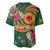 Manuʻa Islands Baseball Jersey Polynesian Art Tattoo Style and Tropical Plants