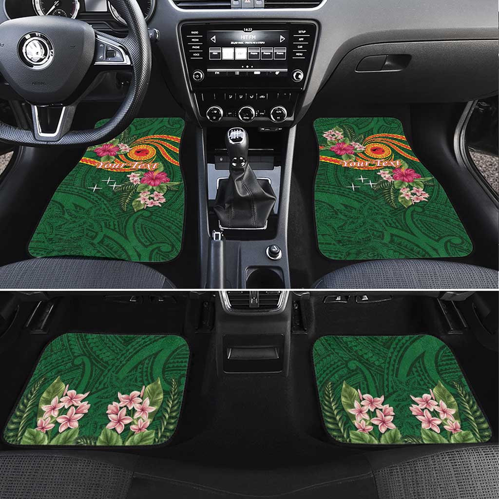 Manuʻa Islands Car Mats Polynesian Art Tattoo Style and Tropical Plants
