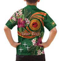 Personalised Manuʻa Islands Family Matching Long Sleeve Bodycon Dress and Hawaiian Shirt Polynesian Art Tattoo Style and Tropical Plants LT03 - Polynesian Pride