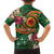 Manuʻa Islands Family Matching Long Sleeve Bodycon Dress and Hawaiian Shirt Polynesian Art Tattoo Style and Tropical Plants