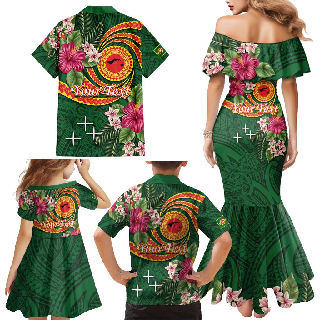 Personalised Manuʻa Islands Family Matching Mermaid Dress and Hawaiian Shirt Polynesian Art Tattoo Style and Tropical Plants LT03 - Polynesian Pride