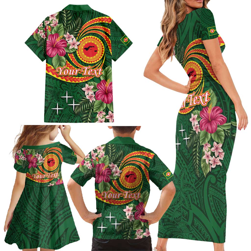 Personalised Manuʻa Islands Family Matching Short Sleeve Bodycon Dress and Hawaiian Shirt Polynesian Art Tattoo Style and Tropical Plants LT03 - Polynesian Pride