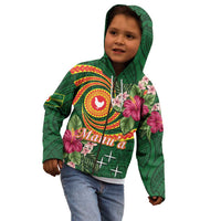 Manuʻa Islands Kid Hoodie Polynesian Art Tattoo Style and Tropical Plants