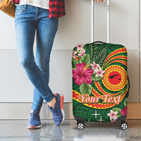 Manuʻa Islands Luggage Cover Polynesian Art Tattoo Style and Tropical Plants