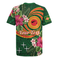 Manuʻa Islands Rugby Jersey Polynesian Art Tattoo Style and Tropical Plants