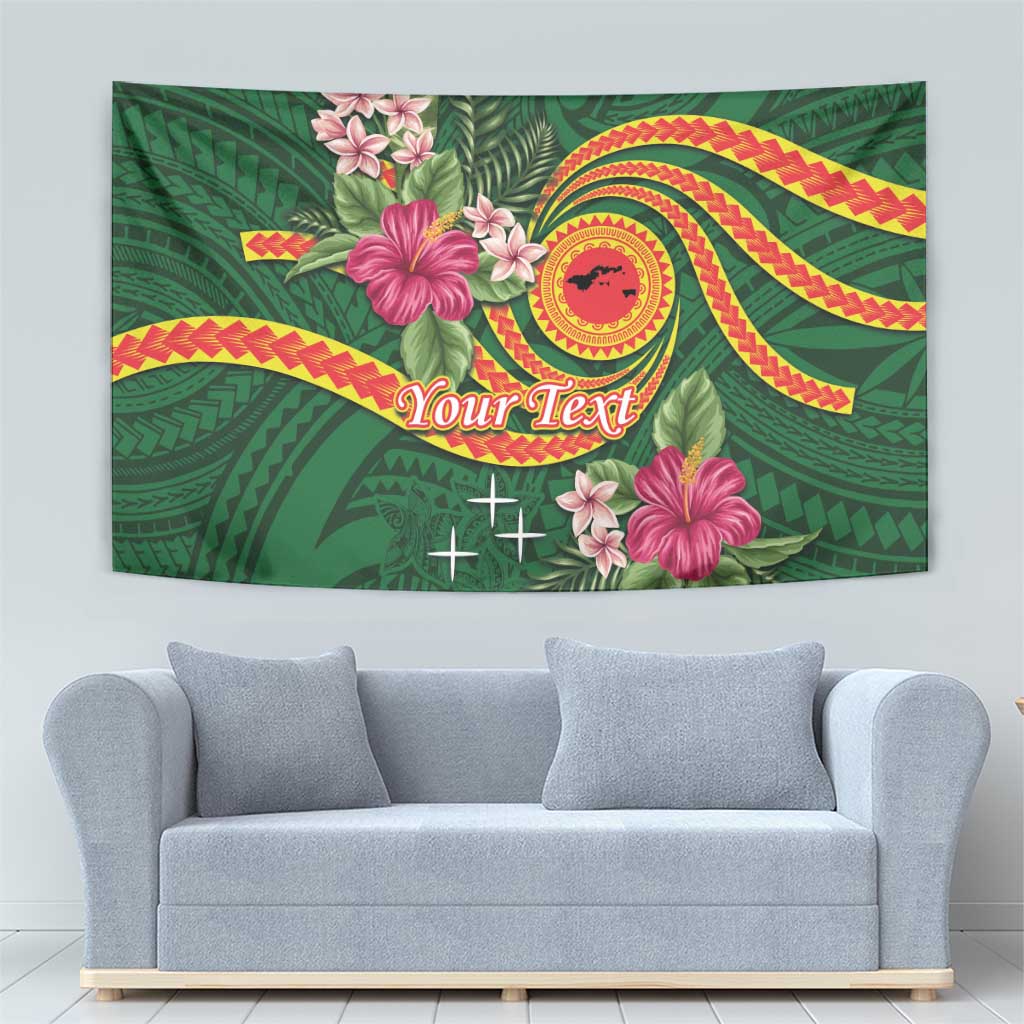 Manuʻa Islands Tapestry Polynesian Art Tattoo Style and Tropical Plants