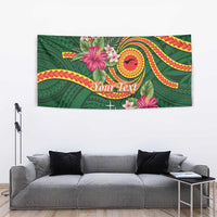 Manuʻa Islands Tapestry Polynesian Art Tattoo Style and Tropical Plants
