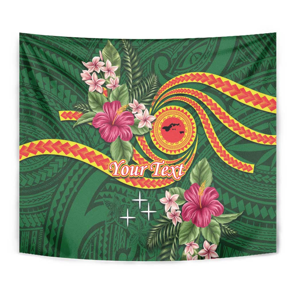 Manuʻa Islands Tapestry Polynesian Art Tattoo Style and Tropical Plants