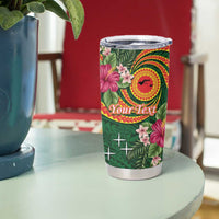 Manu'a Tumbler Cup Polynesian Art Tattoo Style and Tropical Plants