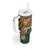 Manu'a Tumbler With Handle Polynesian Art Tattoo Style and Tropical Plants