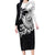 Hafa Adai Guam Family Matching Long Sleeve Bodycon Dress and Hawaiian Shirt Polynesian Palm Tree Tattoo Hibiscus and Plumeria Art