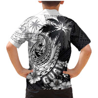 Hafa Adai Guam Family Matching Mermaid Dress and Hawaiian Shirt Polynesian Palm Tree Tattoo Hibiscus and Plumeria Art LT03 - Polynesian Pride